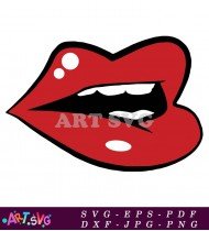 Red Lips Illustration Open Mouth Red Lips SVG 4