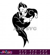 Jester Silhouette with Hat and Bells SVG 1