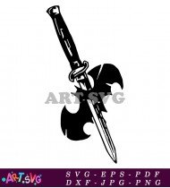 Knife and Bat Silhouette Symbol of Weapon SVG