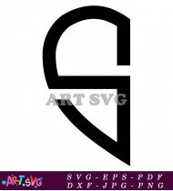 Black And White Monogram S Initial Design SVG 1