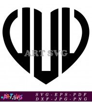 Monogram W Initial In Black And White Design SVG