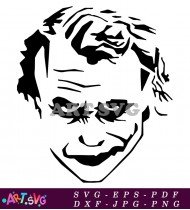 Joker Smile With Messy Hair Face Design SVG