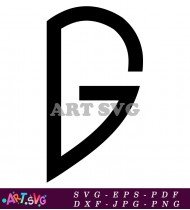 Black G Symbol With Angular Style Design SVG