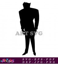 Black Silhouetted Figure With Wavy Arms SVG 1