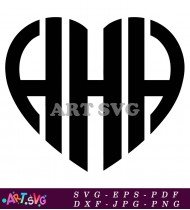 Black Monogram Design for Couple in Heart SVG