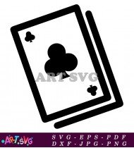 Playing Card Clubs Black And White SVG