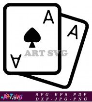 Playing Card Ace Of Spades Card Vector SVG