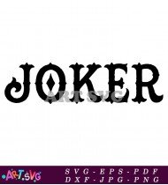 Joker Design Black And White Font SVG