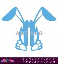 Bunny Silhouette with Ears for Monogram Design SVG