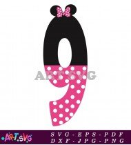 Pink Polka Dot Monogram with Bow Design for Girl SVG