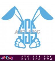 Cute Bunny Silhouette Monogram with Two Ears SVG