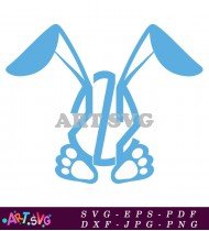 Blue Bunny Silhouette Vector Illustration SVG