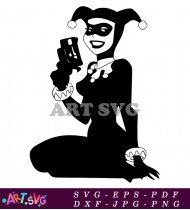 Harley Quinn Silhouette Vector Graphic Design SVG