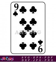 Six Of Clubs Card Image SVG