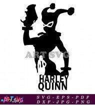 Harley Quinn Silhouette Illustration SVG