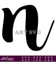 Black and White Letter N Monogram Design SVG