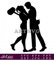 Harley Quinn And Joker Couple Silhouette SVG