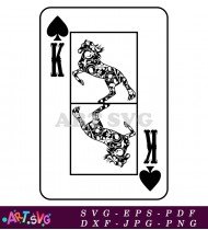 King of Spades Floral Horse Playing Card SVG