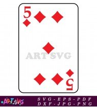 Five of Diamonds Standard Playing Card SVG