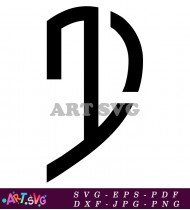 Printable Black and White Letter D Shape SVG