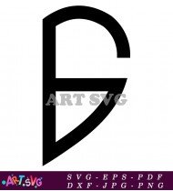 Geometric Letter F Black Silhouette SVG