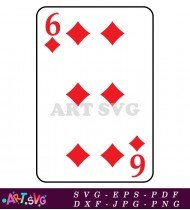 Six Diamonds Playing Card Game Simple SVG