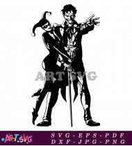 Joker Face and Harley Quinn Couple SVG