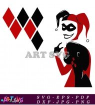 Harley Quinn Cartoon Character Vector SVG