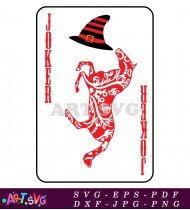 Joker with Hat on Red Floral Horse SVG 1