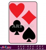 Red Heart and Black Clubs Card Design SVG