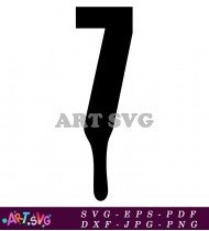 Black Number Seven with Bold Design SVG