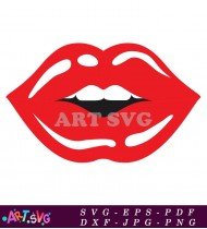 Red Lips Outline Tattoo Design For Woman SVG 3