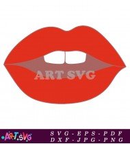 Lips with teeth and a red tone SVG 1