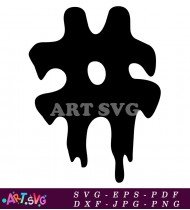 Black Dripping Shapes With White Background SVG