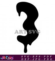 Black Dripping Number 3 Vector Art SVG