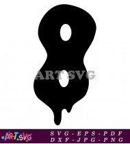 Black Number 8 Dripping Vector Art SVG