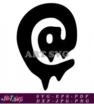 Black Dripping Letter C Vector Art SVG