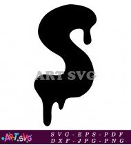 Bold Alphabet Letter Dripping S Font Style SVG