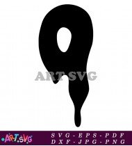 Black Drip Letter Q Alphabet Art SVG