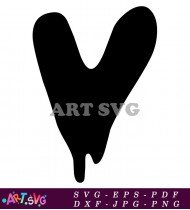 Letter V Black Drip Font Design SVG