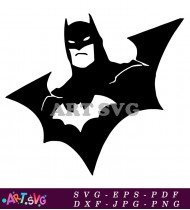 Batman Symbol Black Silhouette Design SVG