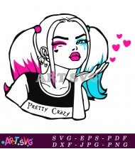 Harley Quinn Pretty Crazy Love Stickers SVG