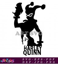 Harley Quinn Silhouette Graphic with Quote SVG