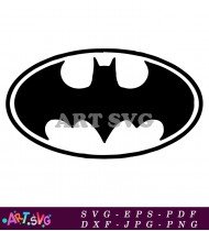 Batman Logo Simple Silhouette Black and White SVG