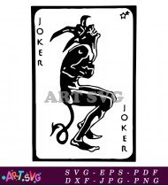 Joker Card Illustration With Demon Design SVG