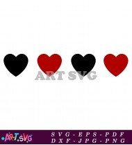 Black And Red Heart Love Romantic Art SVG