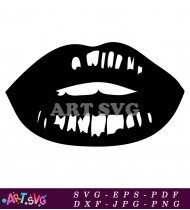 Joker Black Lips Open Mouth Design SVG 1