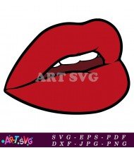 Open Lips Teeth Tongue Vector Graphic SVG