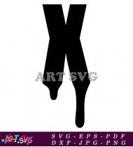 Big X Black Drip Cartoon Vector SVG