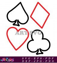 Red Heart Playing Card Isolated On White SVG